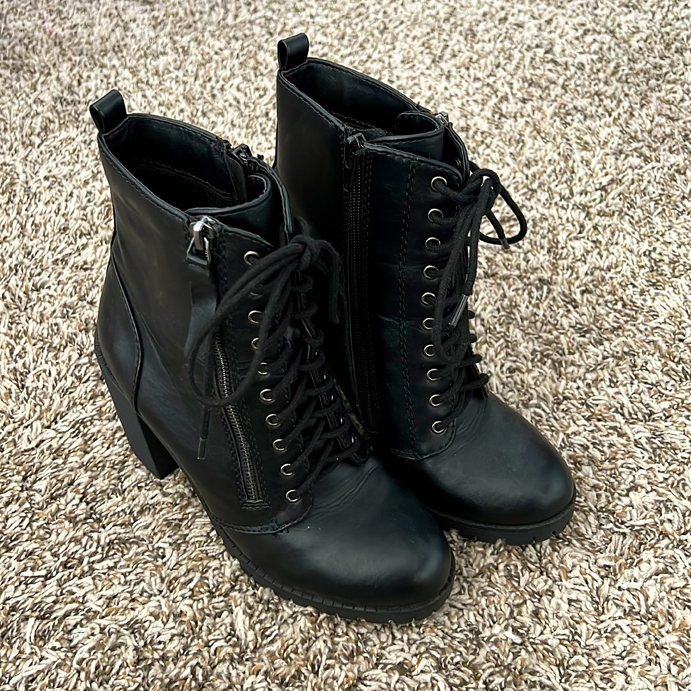 Heeled combat boots